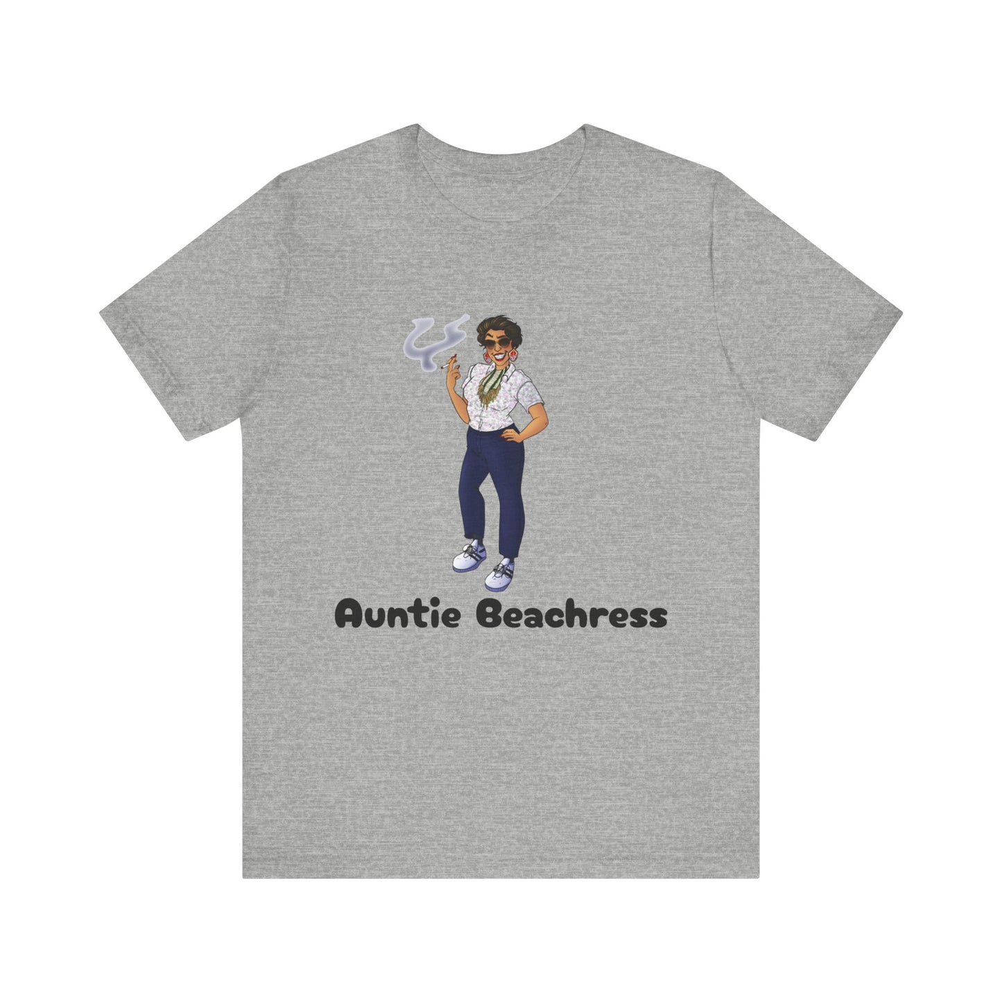 Auntie Beachress Cartoon Unisex Jersey Short Sleeve Tee