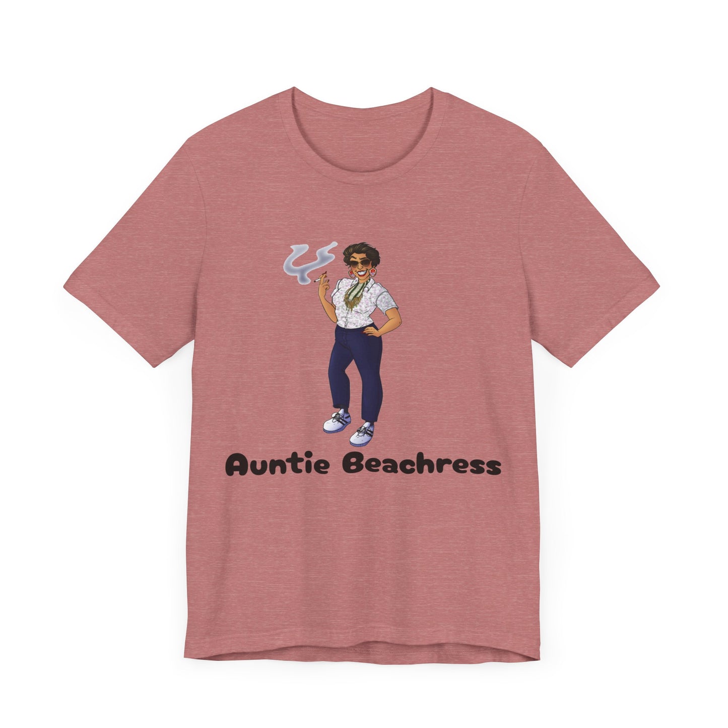 Auntie Beachress Cartoon Unisex Jersey Short Sleeve Tee